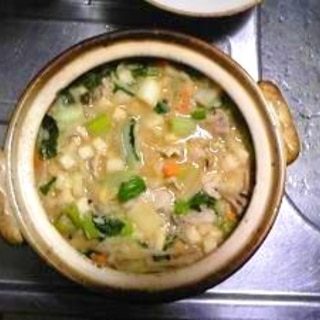 野菜の栄養丸ごと！豚汁風雑炊